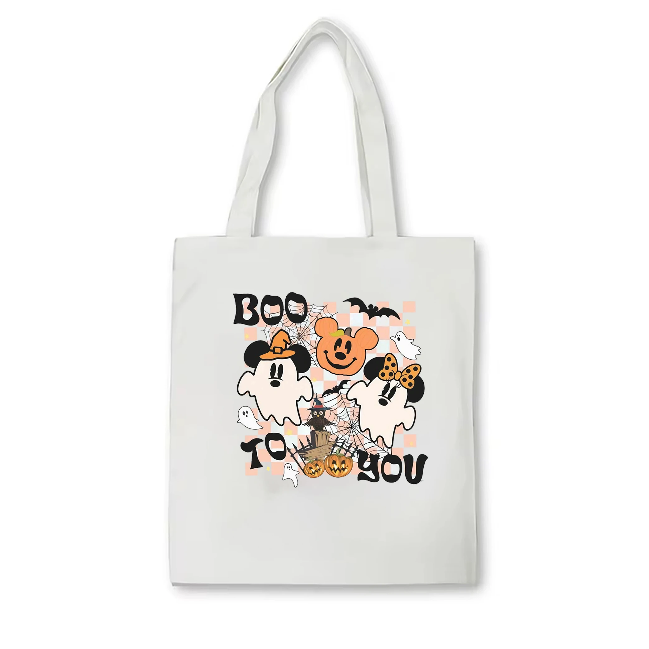 Vintage Disney Halloween 2024 tote bag Disney Halloween fun canvas bag Mickey and Friends Halloween candy storage bag Halloween