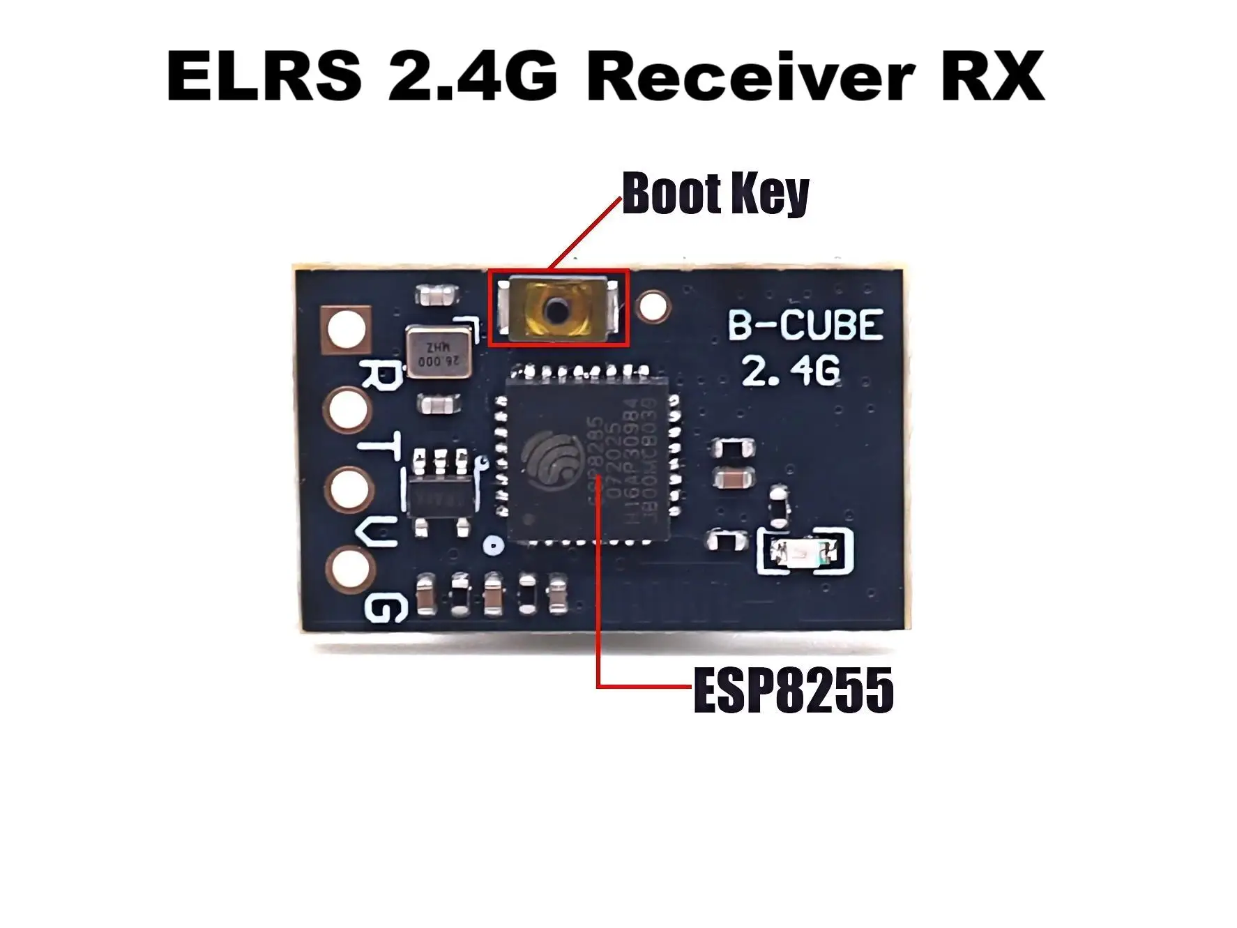 DroneHub ELRS 2,4G receptor RX receptor cruzado modelo FPV NANO ExpressLRS con antena tipo T compatible con Wifi actualización Drone