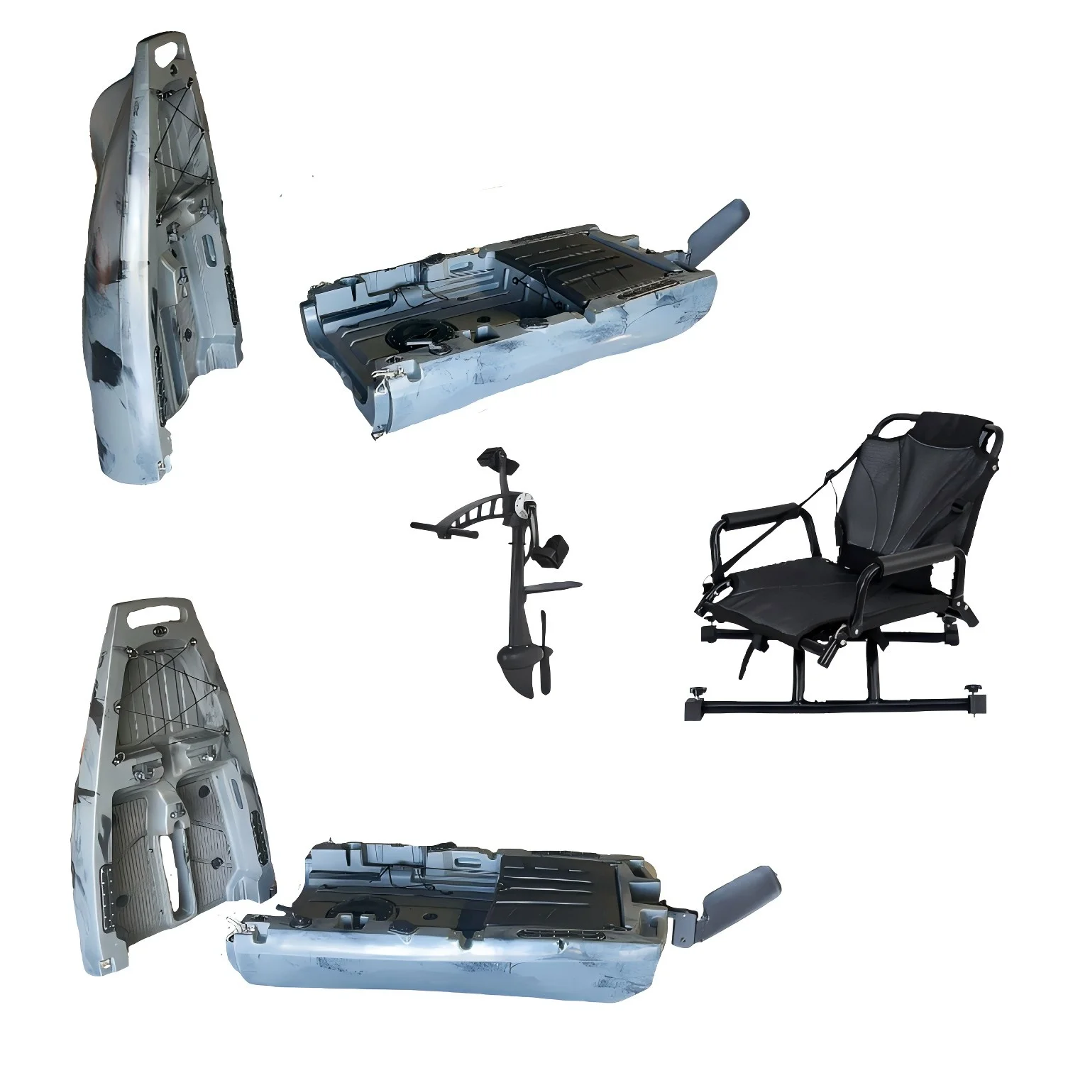 

Modular HDPE Plastic Non-Inflatable Kayak for Water Sports Two-Section Pedal Drive Fishing Canoe