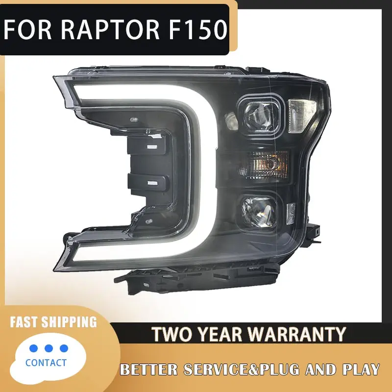 For Ford Raptor F150 2018-2019 modified LED daytime running lamp double lens xenon headlamp assembly