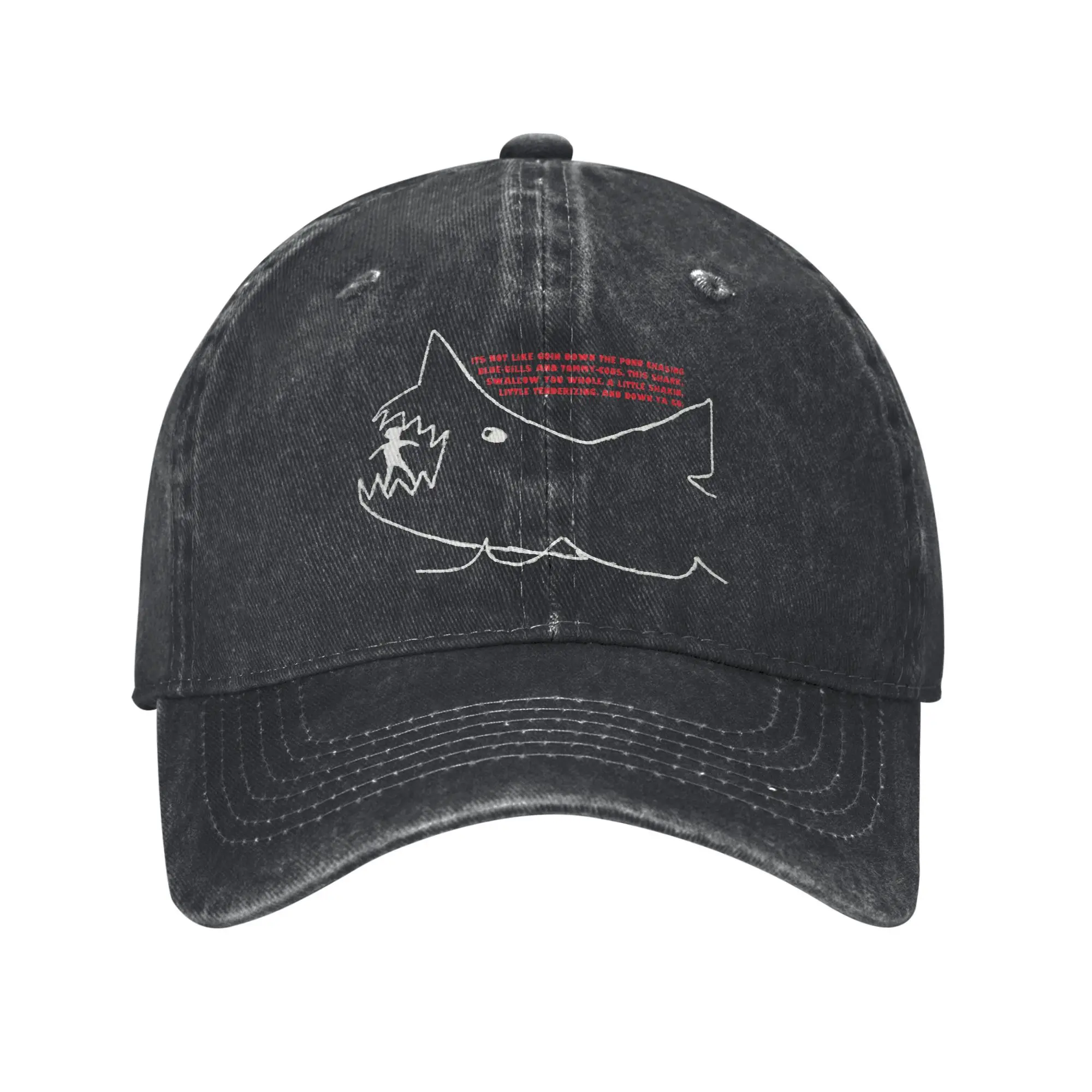 

Vintage Quints Shark Fishing JAWS 1975 Baseball Caps Unisex Distressed Washed Snapback Hat Amity Island Outdoor Adjustable Hats
