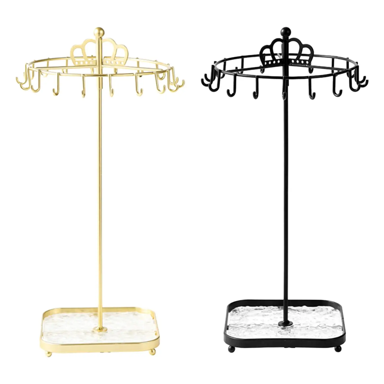 Rotating Jewelry Holder, Jewelry Organizer, Necklace Hanger, Necklace Earring Storage Shelf Jewelry Display Stand for Ring