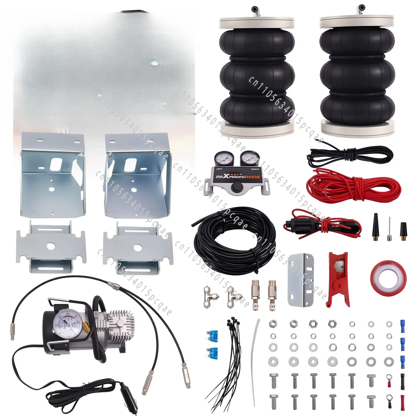 Air Spring Suspension Kit with Dual Gauge Compressor for IVECO Daily 35S 2014-2026 RWD 5280KG