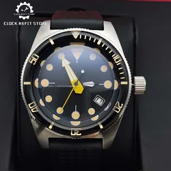 Men's Automatic Watch Green Luminous Dial Sapphire Crystal 100M Waterproof NH35 Mechanical Watch Casual Rubber Strap