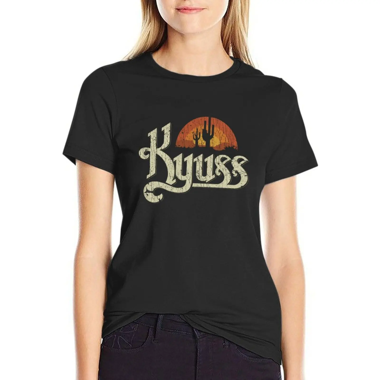 Kyuss Sunset 1987 T-Shirt blacks summer top aesthetic clothes fashion woman blouse 2024