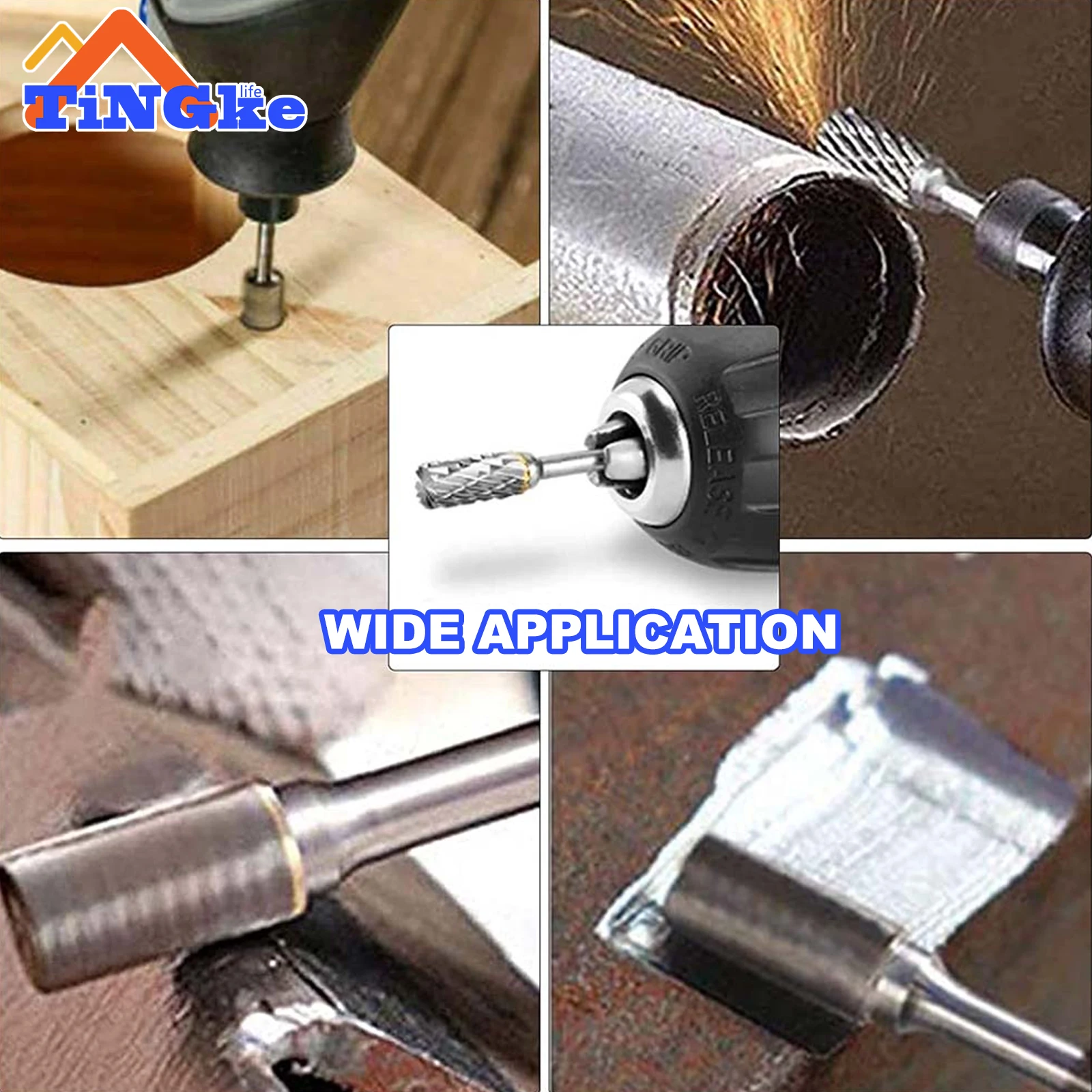 Tungsten Carbide Milling Cutter Rotary Tool Burr Double Diamond Cut  Electric Grinding Polishing Metal Carving Woodwork Drill