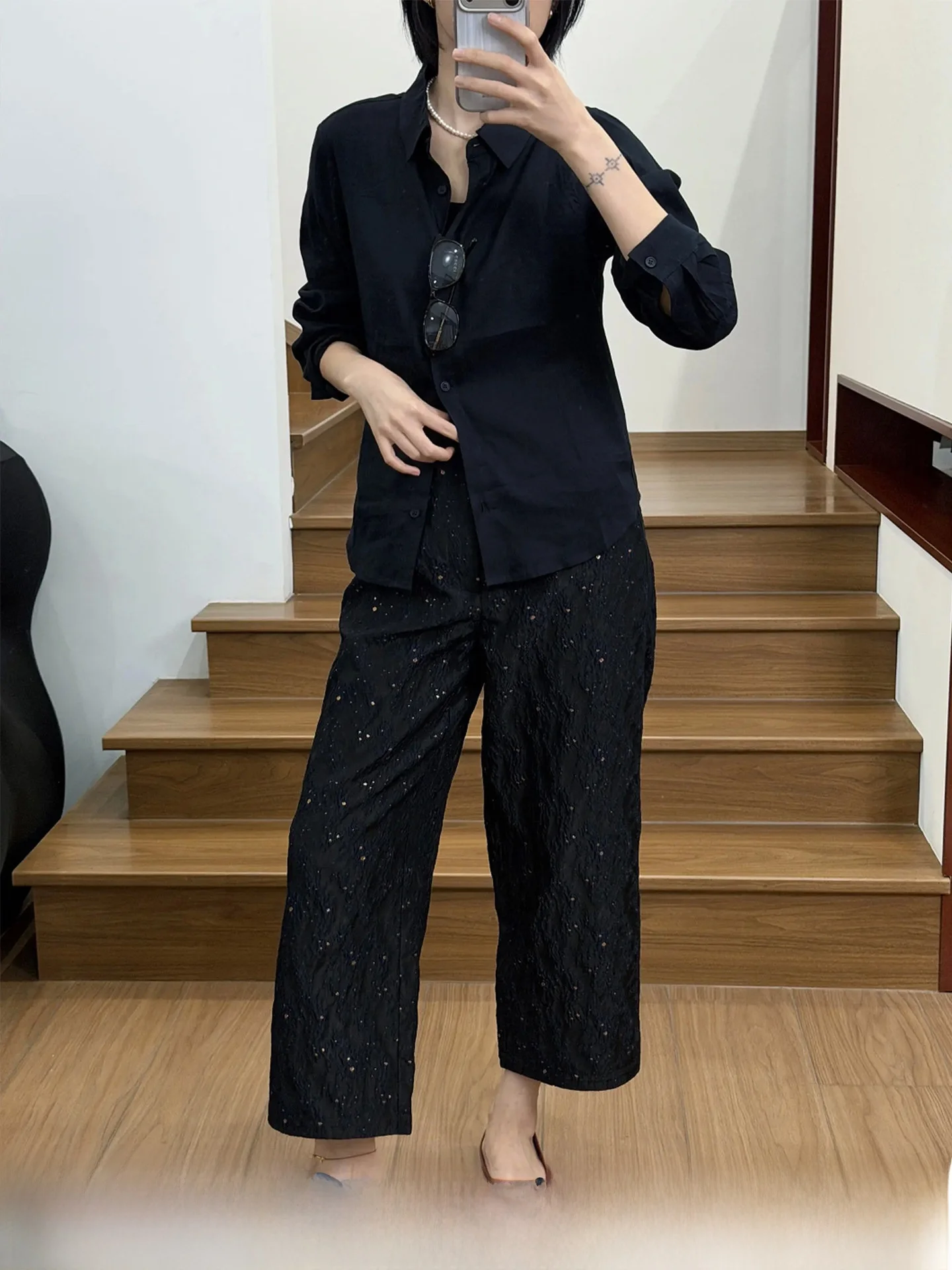 

Langqing Simple Love Loose Long Sleeve Linen Shirt Women's Top New 2026 Spring Sun Protection Casual Comfortable Breathable