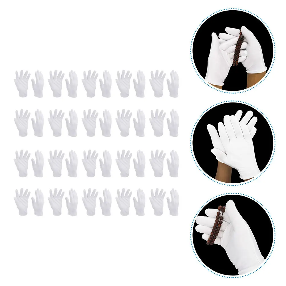 

16Pairs Jewelry Cotton Gloves Elastic Cotton Glove White Washable Gloves for Jewelry Checking Comfortable Practical