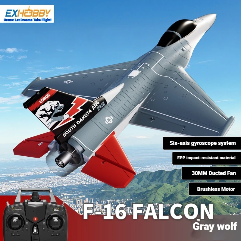 Oulance Rc Plane F -16 Ducted Fan Brushless Motor Fighter Aerobatic One Key Roll Outdoor Flying Adult Hobby Enthusiasts