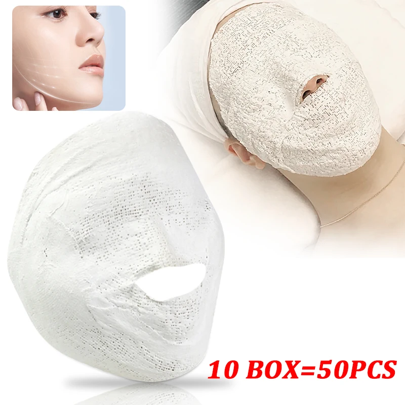 

50pcs/10 Batches V Face Plaster Bandage Mask Wrinkle Facial Moisturizing Removing Exfoliating Shape Small V Face Firming Skin