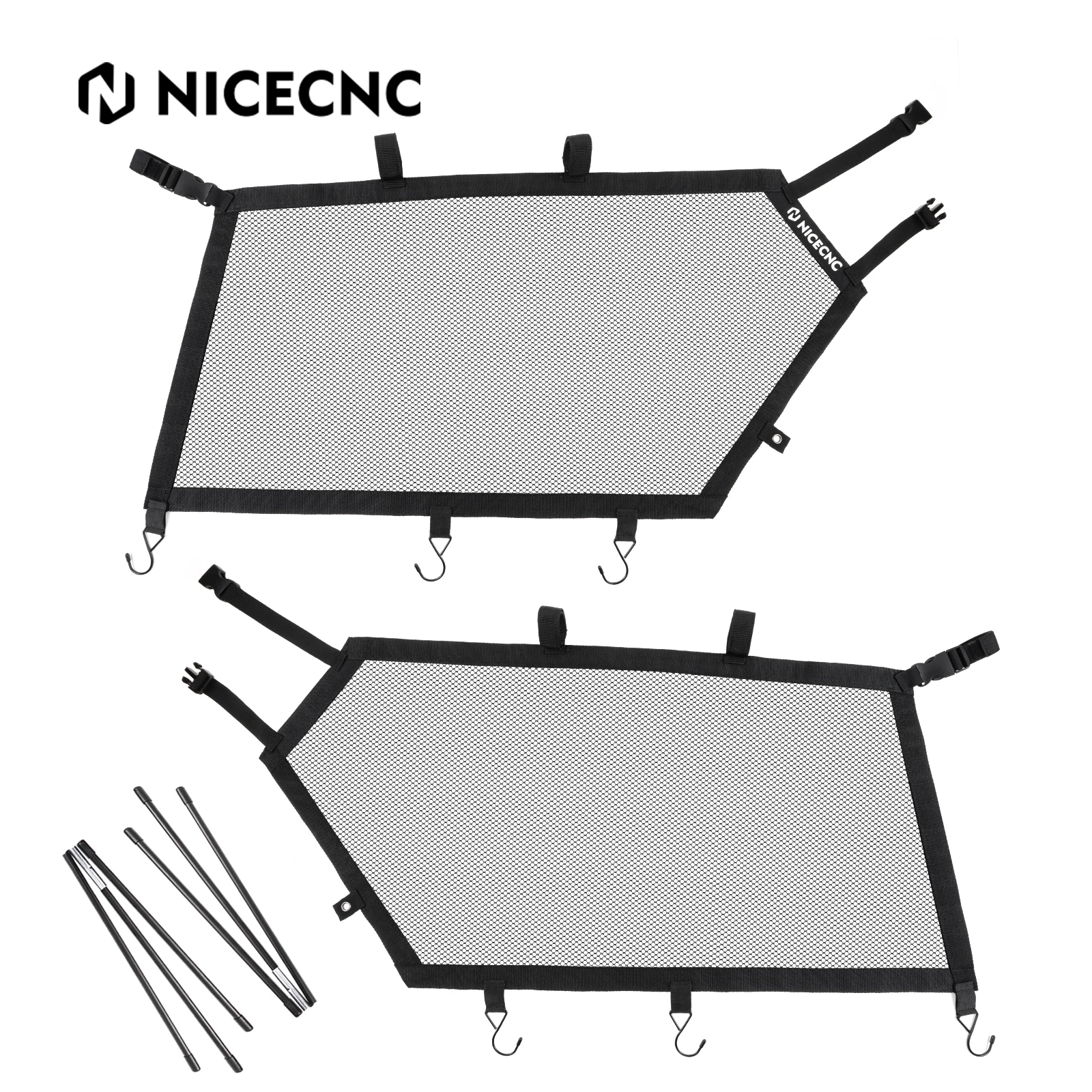 NICECNC Side Window Nets For Can-Am Maverick X3 2017-2023 900 2018 Side Mesh Shield MAVERICK X3 Max 2018-2023 UV-Resistant Nylon