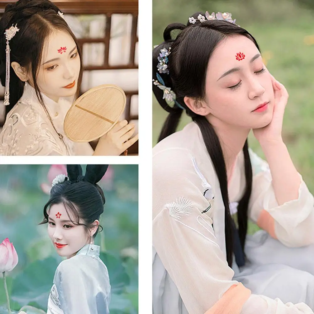 Classic Eyebrow Sexy Cute Retro Tattoo Paste Ancient Style Girl Baby Forehead Paste Hanfu Children's Temporary Tattoo Sticker