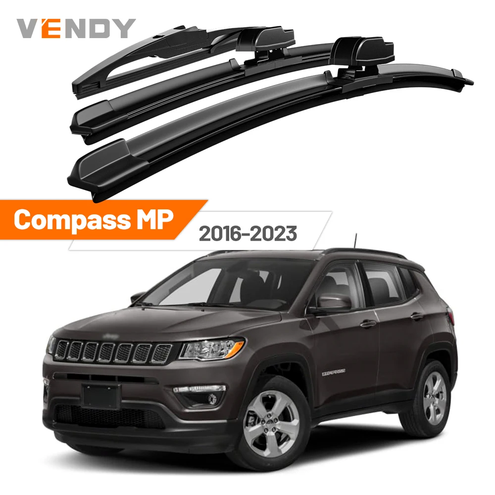 For Jeep Compass MP 2016-2023 2017 2018 2019 2020 2021 Front & Rear Windshield Wiper Blades Windscreen Wipers Set Accessories