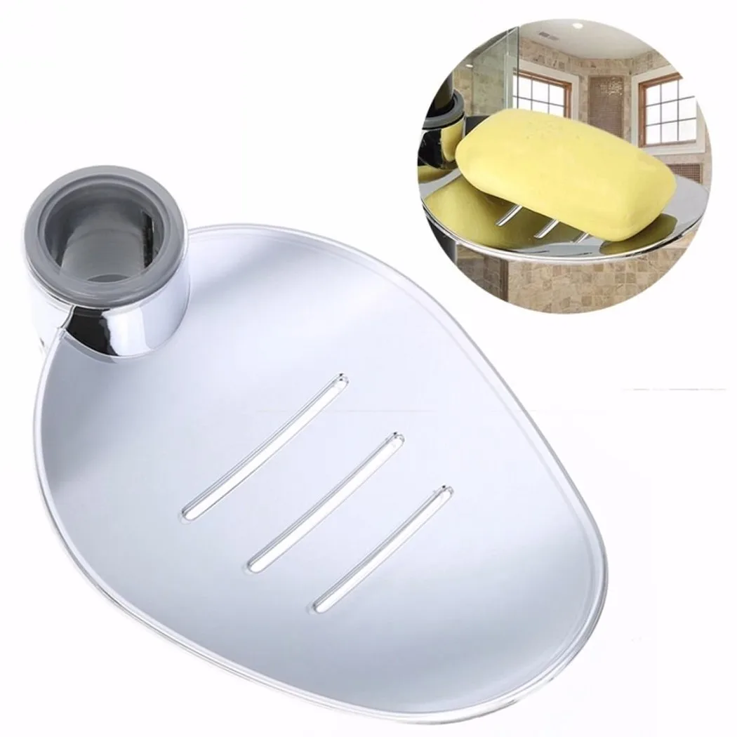 صحن الصابون حامل الصابون 25 مللي متر الناهض السكك الحديدية ABS البلاستيك قابل للتعديل الحمام كروم الأجهزة لا اللكم موزعات الصابون