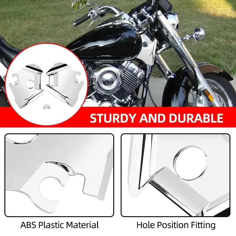 Motorcycle Chrome ABS Plastic Neck Trim Frame Covers for Yamaha XVS650 Drag Star V-Star 650 Custom Classic 1996-2008