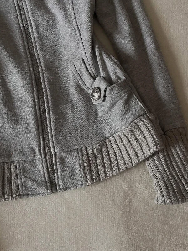 オリジナルアメリカンレトロアイカラースウェットシャツ Jaet レディース秋ヴィンテージマッチングトップトレンディコットンブレンドロングスリーブジッパー