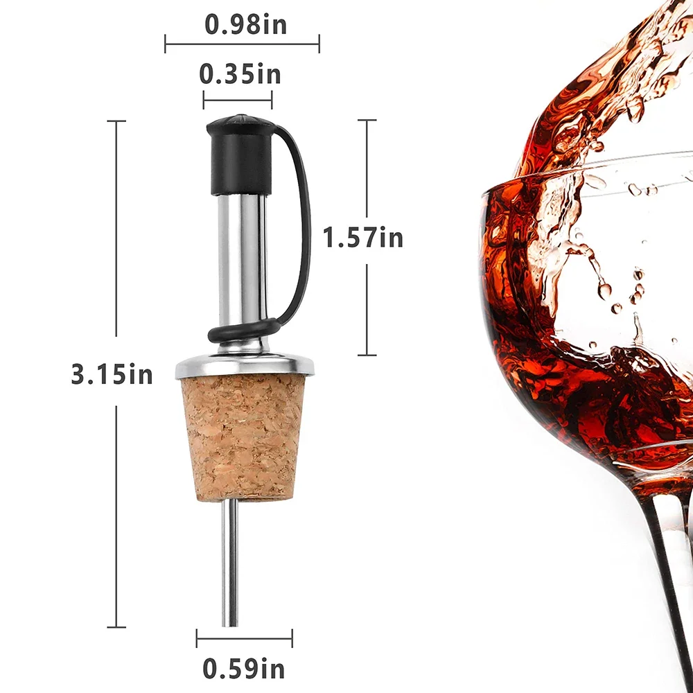 6PCS Red Wine Cork Pourer Stainless Steel Red Wine Pouring Spout Bottle Stopper for Olive Oil and Spirits Dispensers  Beer Tap