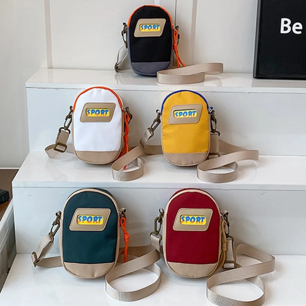 

Casual Canvas Crossbody Bag Sports Style Adjustable Strap Small Square Bag Single Shoulder Large Capacity Mobile Phone Pouch