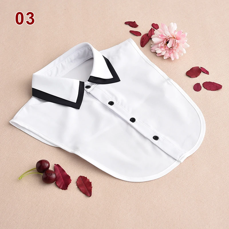 Women Shirt Fake Collar Vintage Detachable False Collar Blouse Lapel Elastic Collar Tie Women Clothes Shirt Accessories