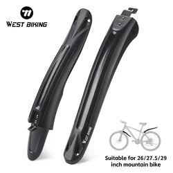 WEST BIKING Mountain Bike Fender Set Adjustable Quick Release Bicycle Mudguard For 26 27.5 29 Inch Widen Extension Mud Protector