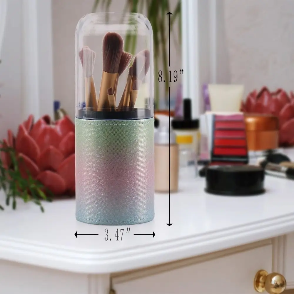 Kleiner Make-up Pinsel halter niedlichen staub dichten Make-up Cup Organizer mit klarem Deckel große Kapazität kosmetische Aufbewahrung für Eitelkeit bedeckt