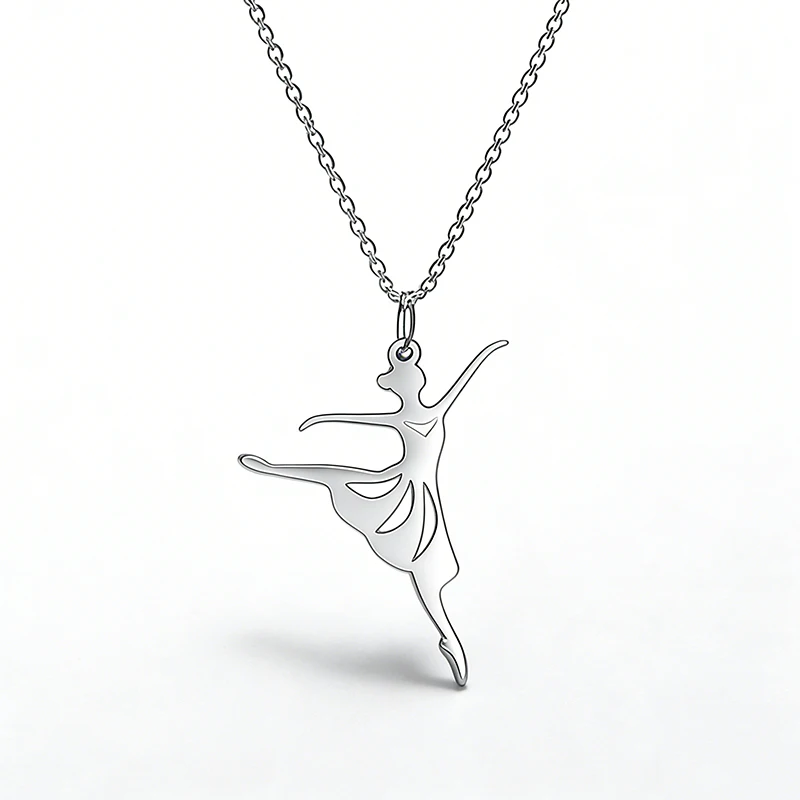 Modische Ballett-Mädchen Charm-Halskette Romantischer Edelstahl-Anhänger Geschenk für Künstlerische Tänzer