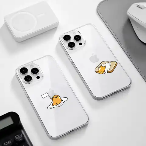 Gudetama – coque de téléphone originale en Silicone, étui arrière souple et Transparent pour IPhone 11 12 13 14 15 16 Pro Max Plus 13 Mini Xr Xs 16