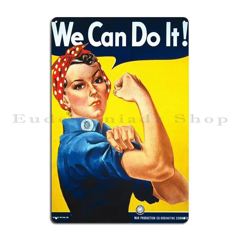 Pin Up Girls We Can Do It Metal Plaque Painting Garage Wall Pub Personalized Wall Decor Tin Sign Poster