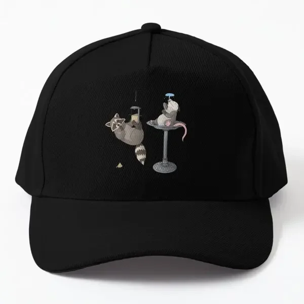 Raccoon And Possum At Bird Feeder And Bi  Baseball Cap Hat Hip Hop Sport Fish Casual Printed Czapka Black Outdoor Summer