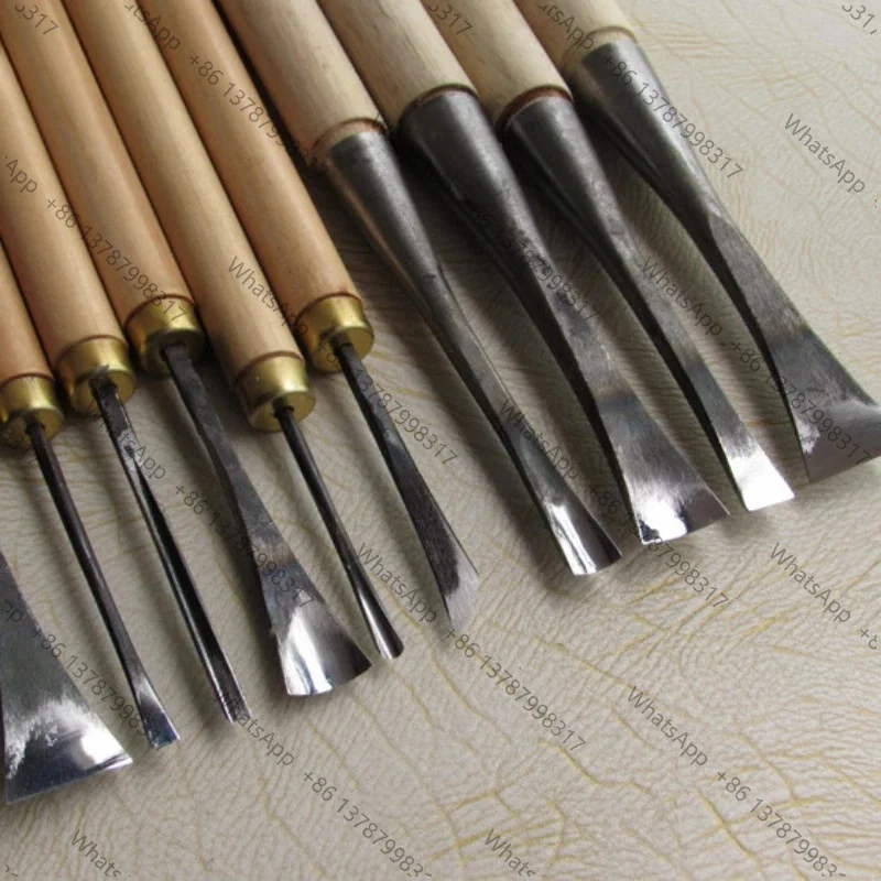 10pcs/lot Hand Wood Carving Knives Tools General Details Root Chisel Made Ground By Hand