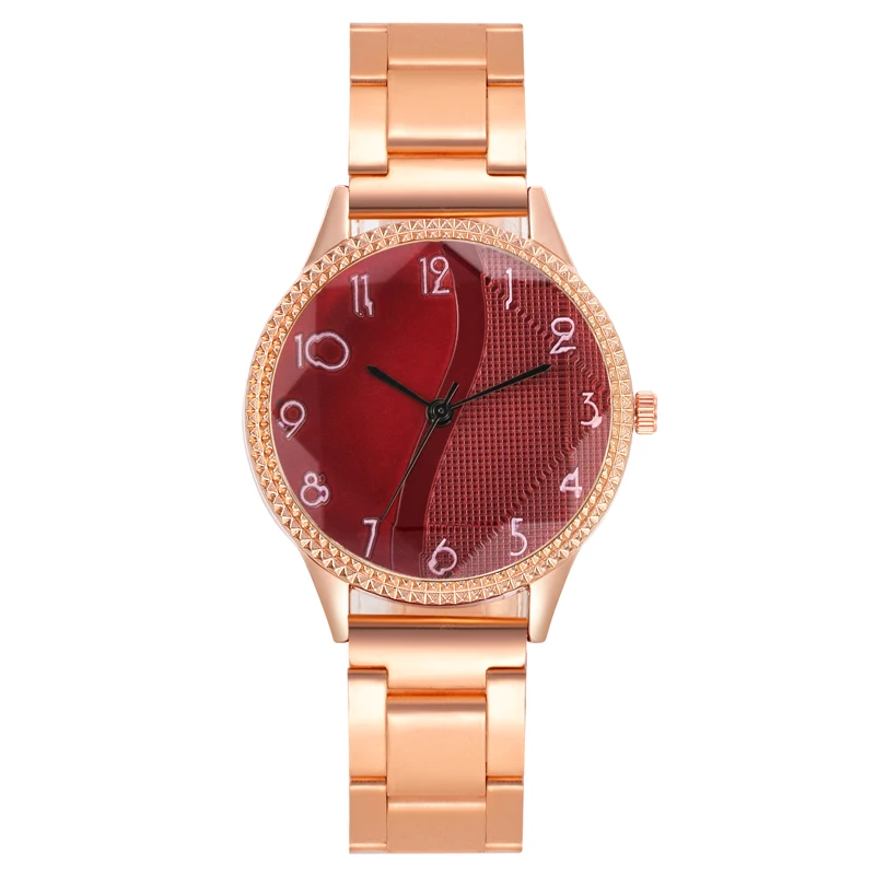 Reloj de lujo con correa de acero para mujer, nuevo accesorio de moda Simple, con superficie de empalme creativa, con texto de renacupolo y