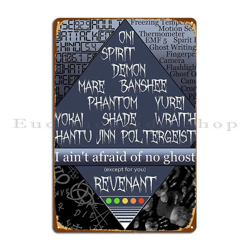 Not Afraid Of Ghosts Phasmophobia Metal Plaque Poster Club Bar Poster Designing Pub Create Tin Sign Poster