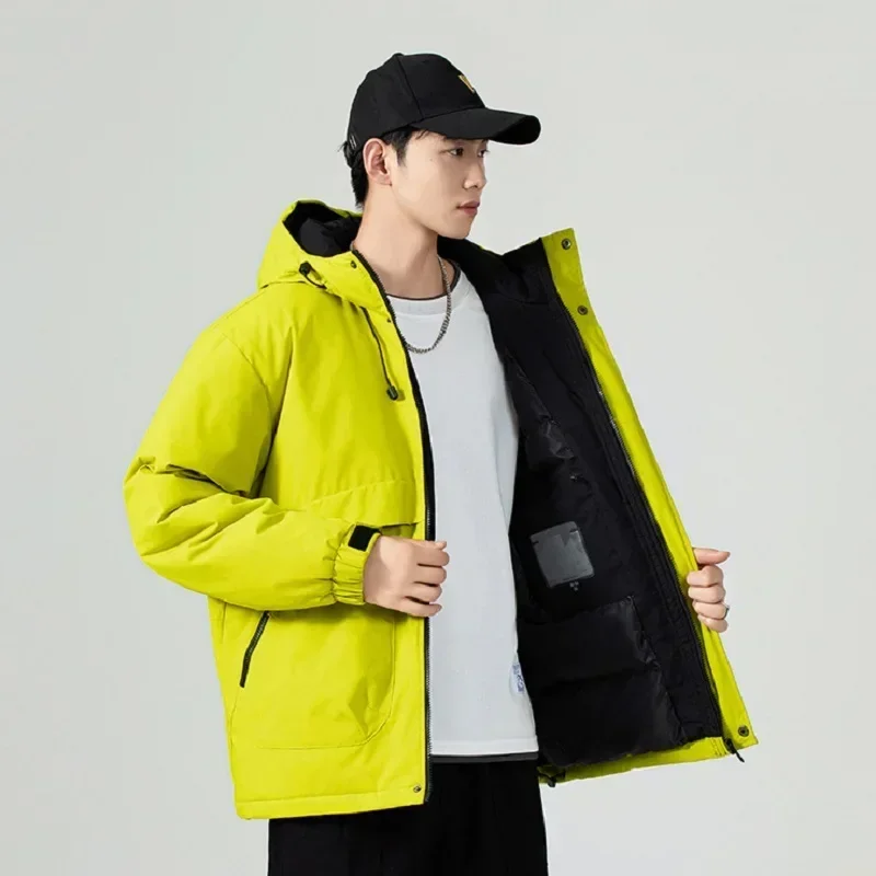 New Winter Jacket Men Warm Waterproof Hooded Zip-up Padded Windbreaker Thick Brand Designer Outdoor Windproof Oversize Coat Male