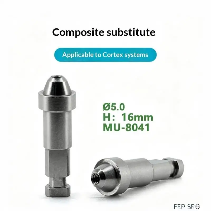 Stainless Steel Dental Implant Analog 5mm Dia 16mm Height Fit For Cortex System Dental Lab Restoration Parts