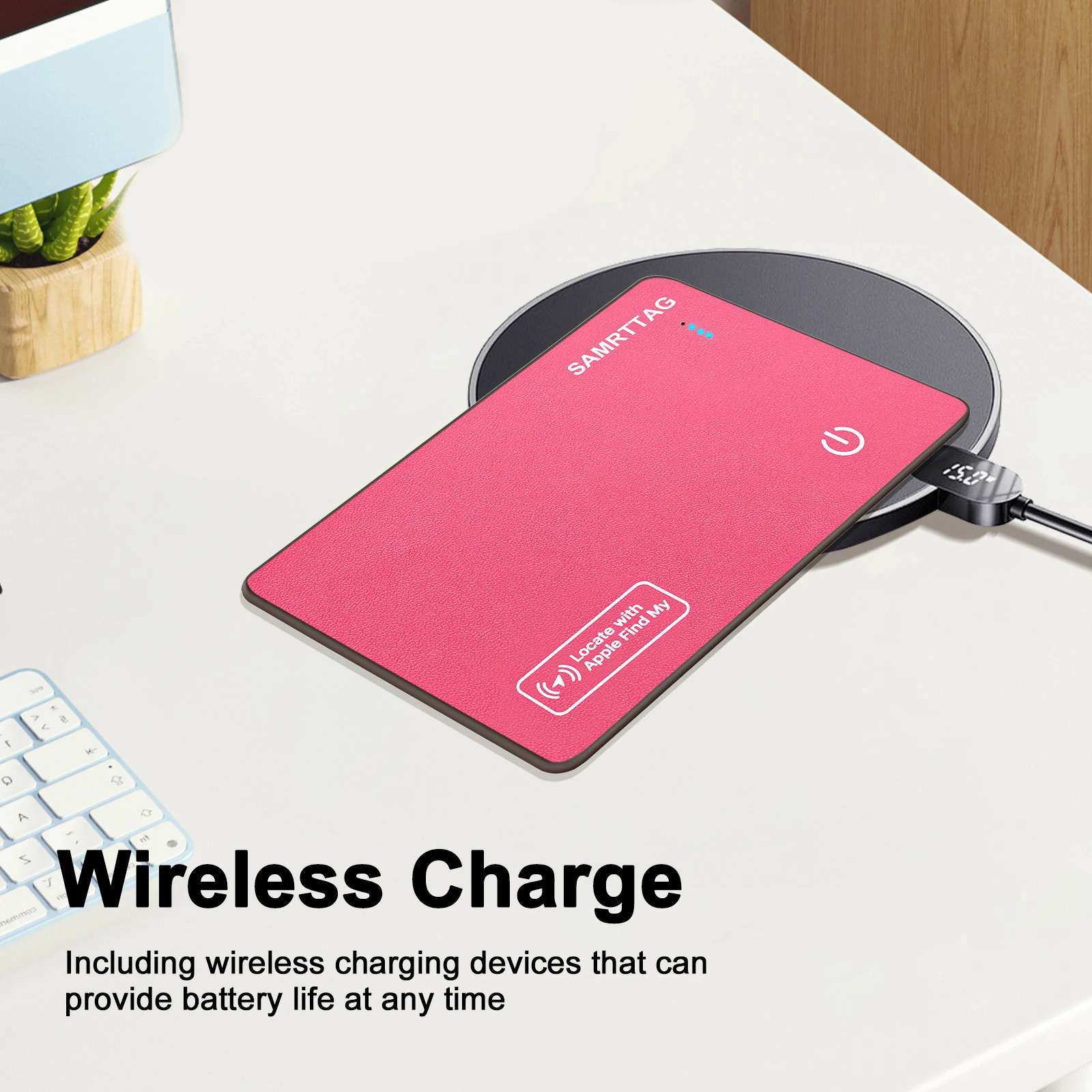 قطعة واحدة من وظائف بطاقة المقتفي Apple Airtag لـ Apple FindMy (iOS فقط مع جهاز تعقب بطاقة الشحن اللاسلكي لبطاقة موقع هدية الفتيات