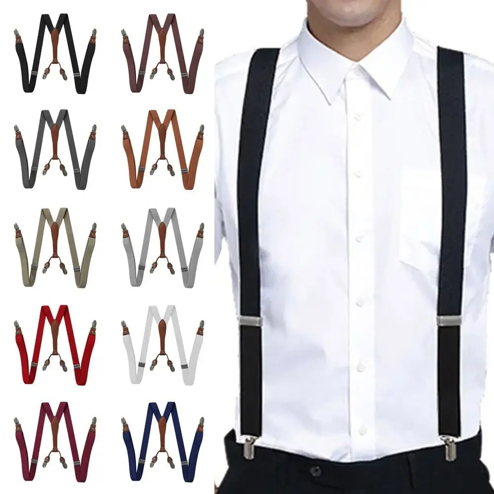 Tirantes ajustables para hombre Y mujer, cinturón Vintage con 4 Clips, en forma de Y, ideal para fiesta de boda, novedad