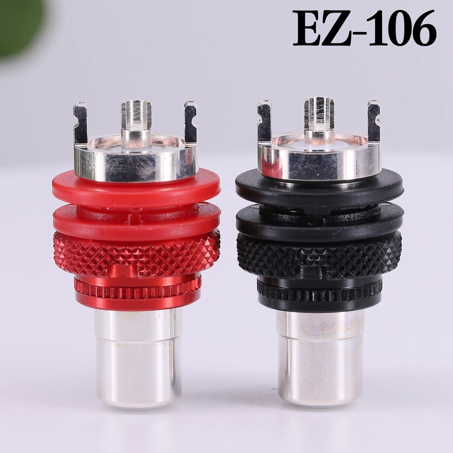 EIZZ Silver Plated Brass RCA Jack Female Socket Connector For HiFi Audio Video TV CD AMP Signal Panel Chassis Mount EZ-106