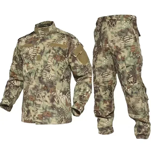 2026 Tactical Camo ACU Uniform Men 2Pcs Set Durable Wear-Resistant Training Security Duty Uniforms