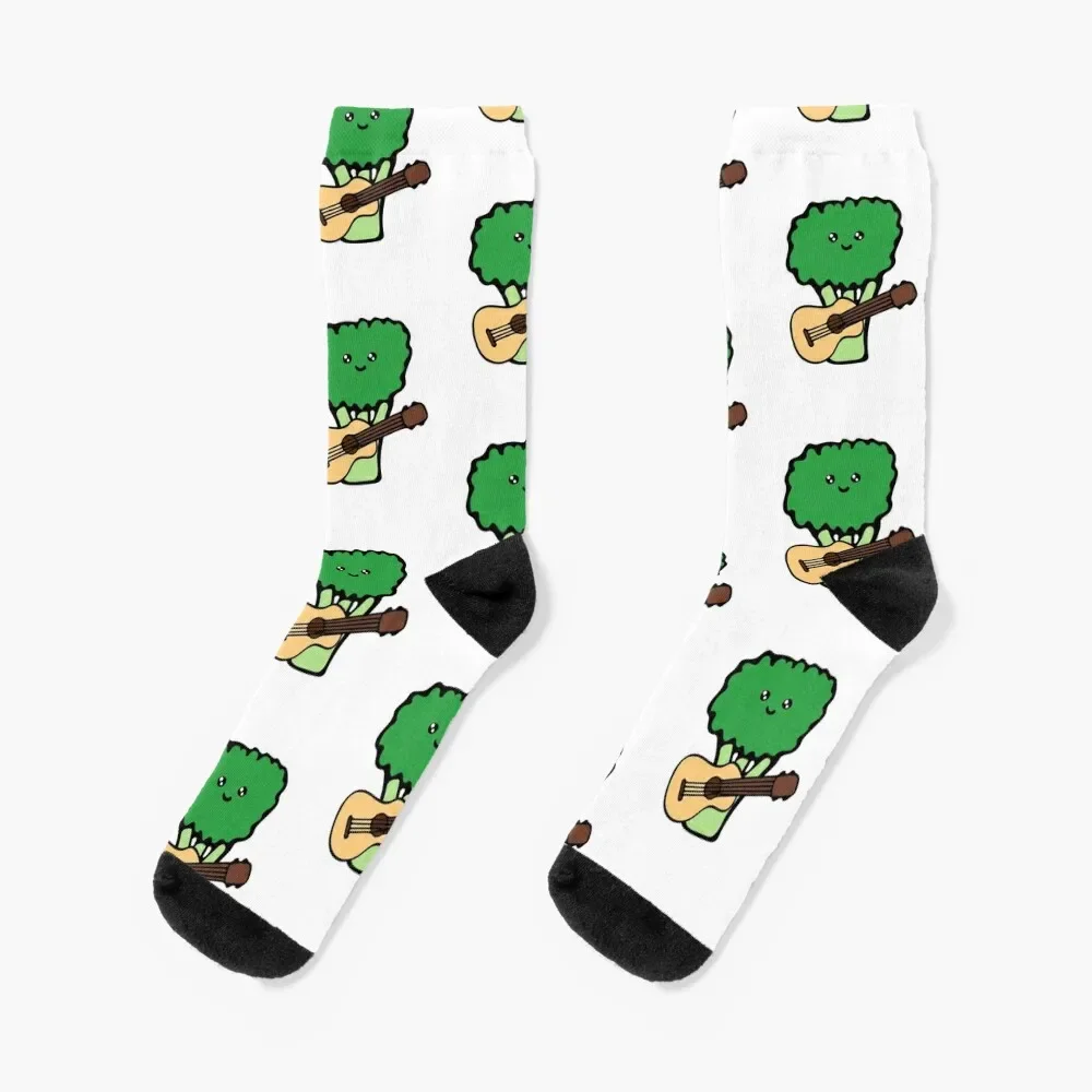 

Broccoli pattern guitar Socks moving stockings designer brand aesthetic Mens Socks Women's