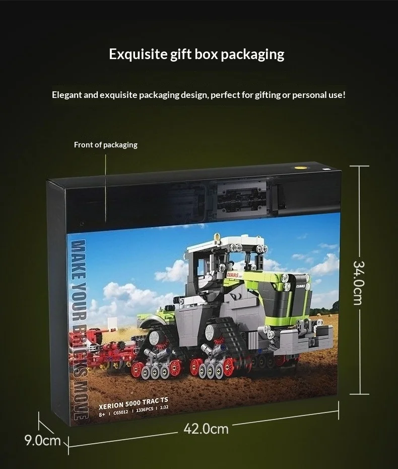 GSF 1336 шт. 1:32 знаменитый CLAAS город сельскохозяйственная машина строительный блок MOC кирпич дизайн грузовик кирпичи игрушки подарки для детей