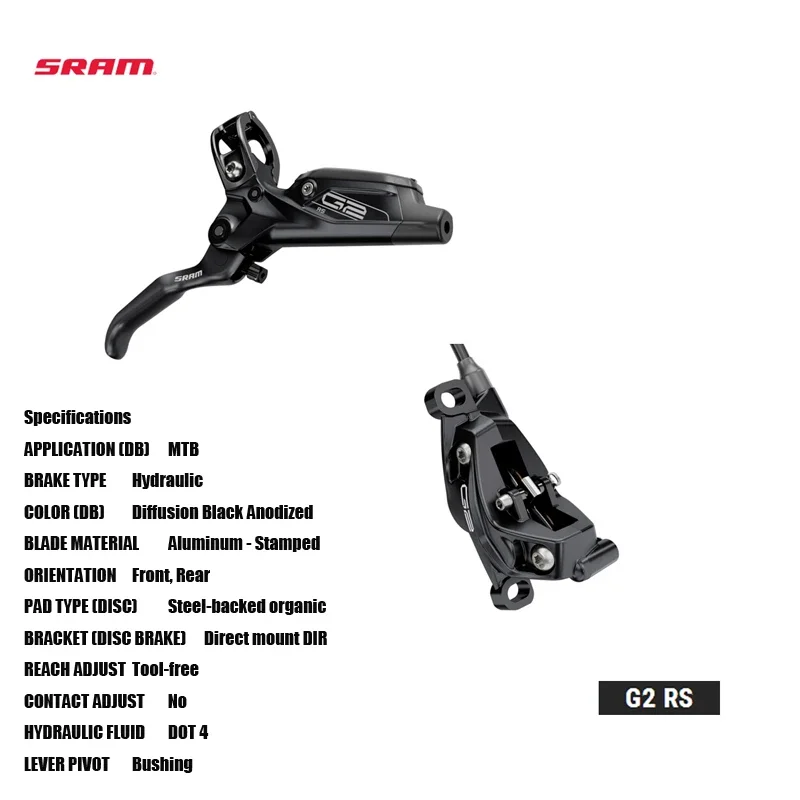 

Передний и задний гидравлический тормоз SRAM G2 RS с алюминиевой штампованной мощностью