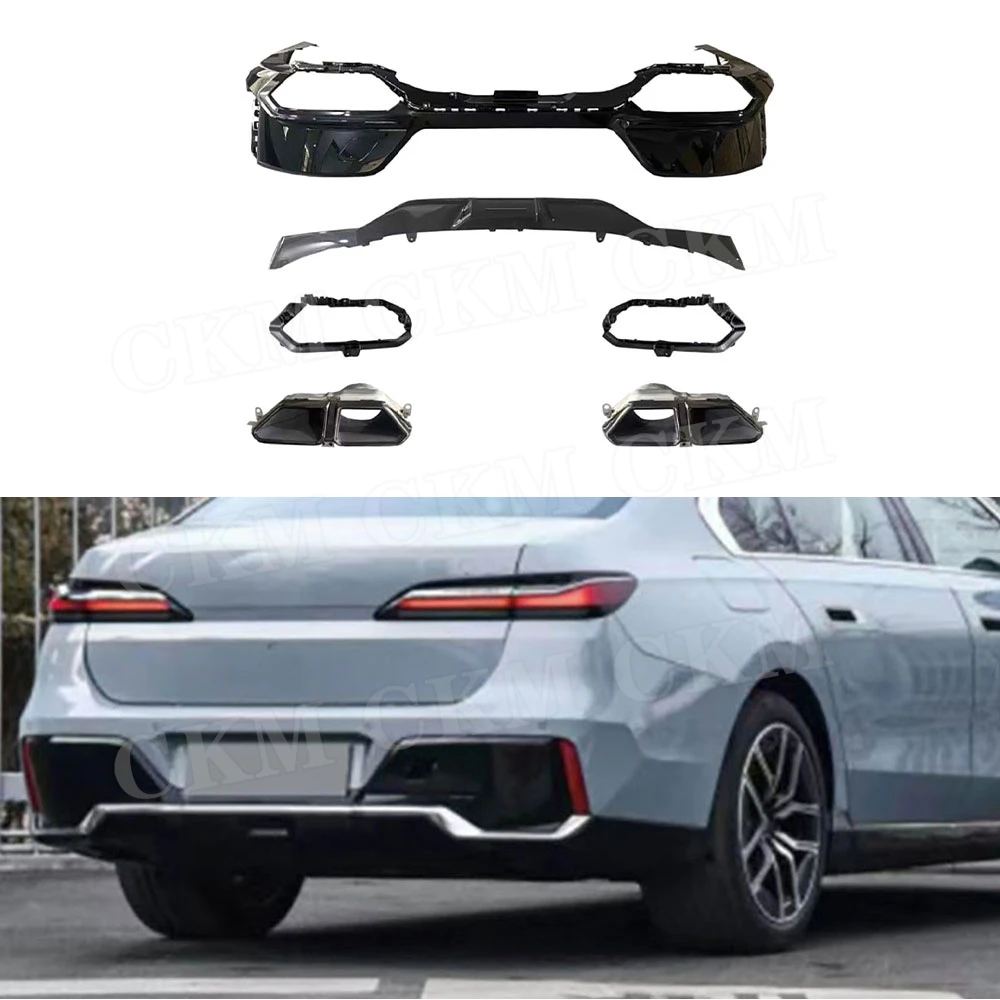 

for BMW 7 Series G70 Sport 2023+ ABS Rear Bumper Lip Diffuser Spoiler Guard Muffler Exhaust Tips Car Body Kits Accessories