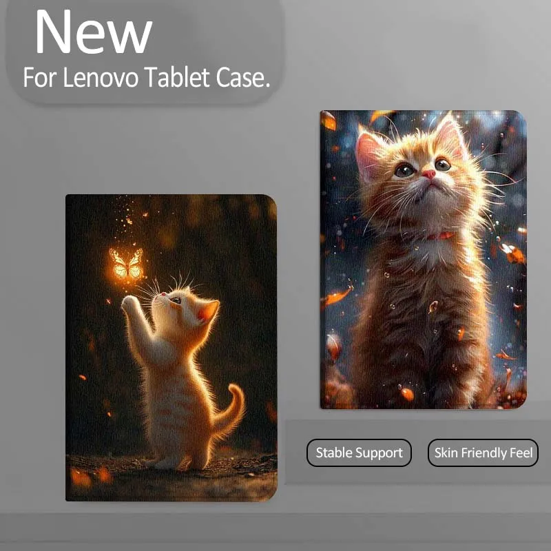 

Flower Oil Painting Cat Art Gift For Xiaoxin Lenovo Tab Pad K11 K10 M10 P11 3rd Plus Pro Legion Y700 Y900 Gen4 2 Tablet Case