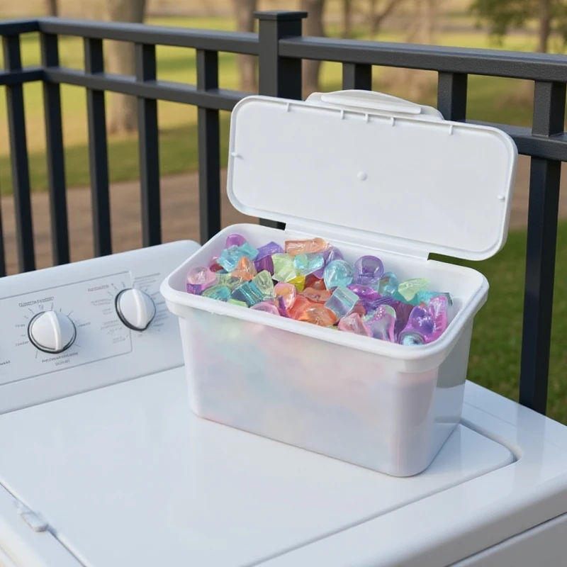 1pc Laundry Pods Organizer, Detergent and Scent Beads Storage Box, Moisture-proof
