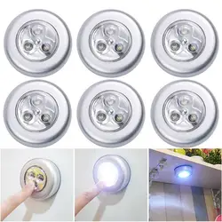 4.5V Touch Sensitive Cupboard Cabinet Adhesive LED Night Light Children Kids Bedroom Ceilling Lamp One Shot Is Bright