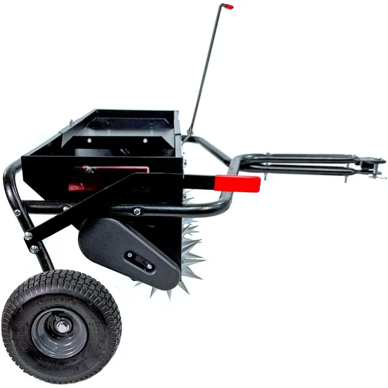 Brinly AS2-40BH-P Aerator Spreader with Weight Tray Tow Behind Combination , 40-Inch, Flat Black