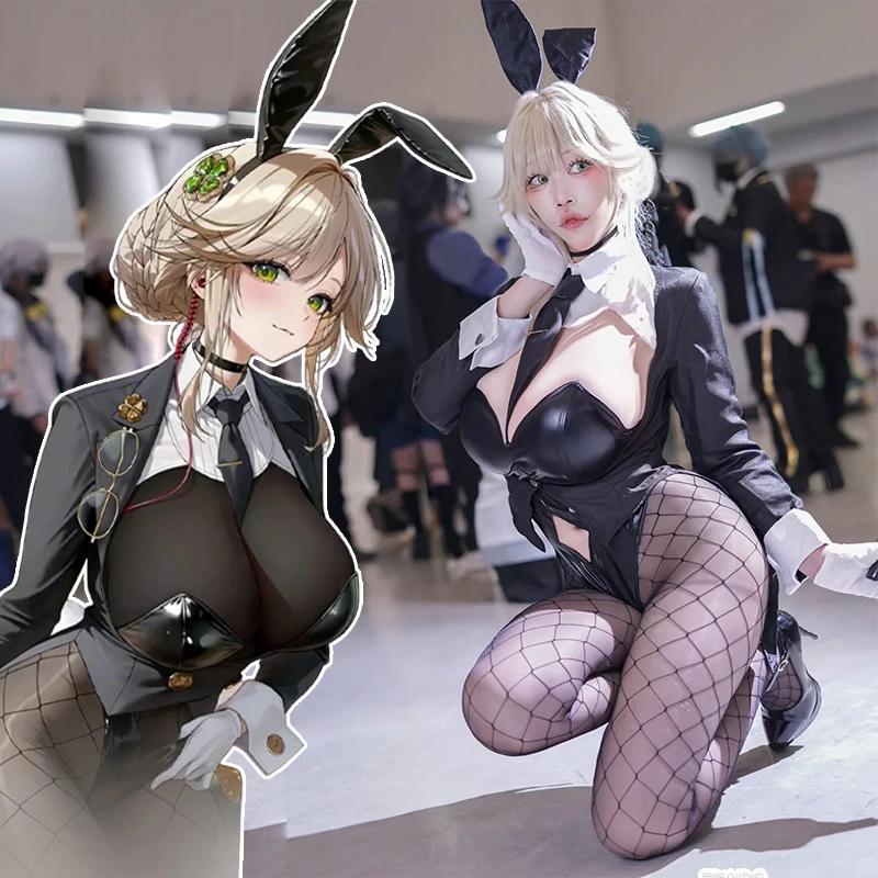 

Ade: Agent Bunny NIKKE Косплей Костюм Богини Победы NIKKE {Dunayskiy States} Наряд с кроликом для женщин и девочек, комплект на Хэллоуин