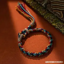 Tibetan Style Colorful Woven Bracelet Holiday Gift Couples New Year's Greetings Good Luck Ethnic Tourism Commemorative Jewelry