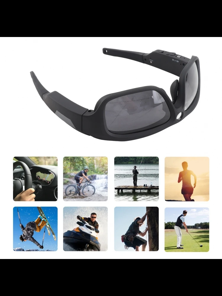 AliExpress NONE Video Camera Sunglasses Smart Video Recording Sunglasses 90° Angle 4K Full HD Mini Camera Glasses for Driving Cycling Riding