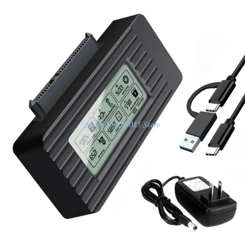 R6FF USB3.1 TypeC HDDs Caddy Case Hard Drive Reader for 2.5 3.5 HDDs LED Display